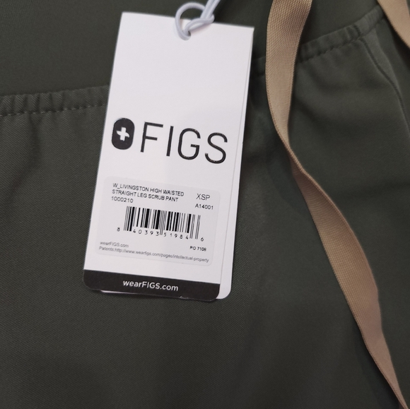 Figs Livingston Womens High Waisted Pants Size XSP Moss Green NEW PO 7108 - Picture 2 of 7